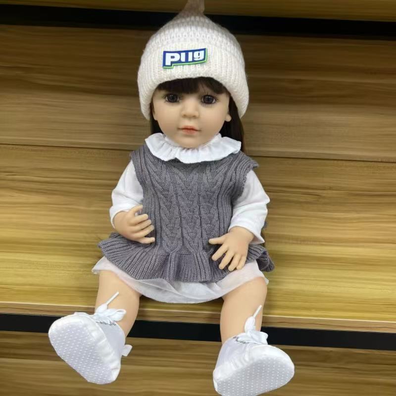 22-Inch High-Realism Reborn Toddler Doll- wool skirt