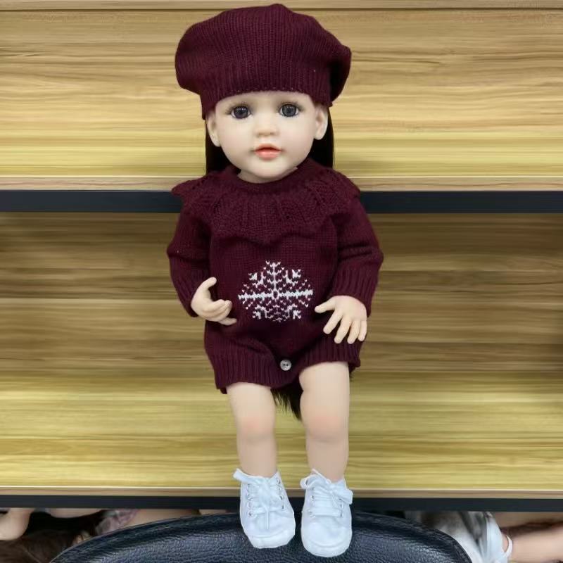 22-Inch High-Realism Reborn Toddler Doll-Snowflake sweater
