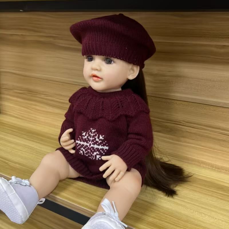 22-Inch High-Realism Reborn Toddler Doll-Snowflake sweater