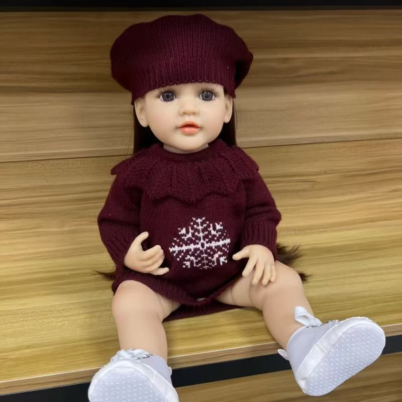22-Inch High-Realism Reborn Toddler Doll-Snowflake sweater