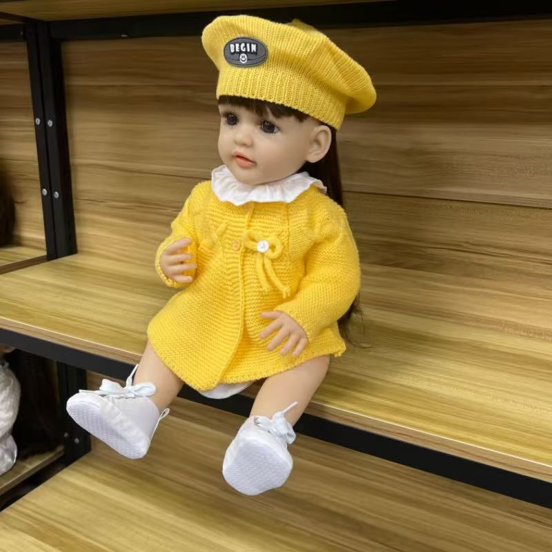 22-Inch High-Realism Reborn Toddler Doll-Snowflake sweater