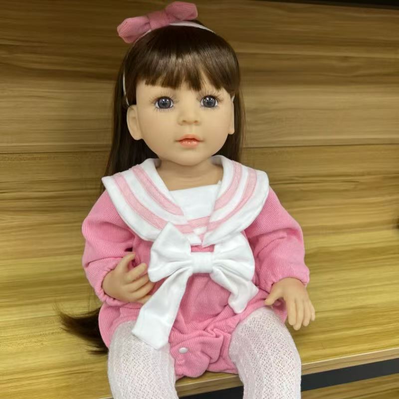 22-Inch High-Realism Reborn Toddler Doll-Elegant Long-Sleeve Princess Dress