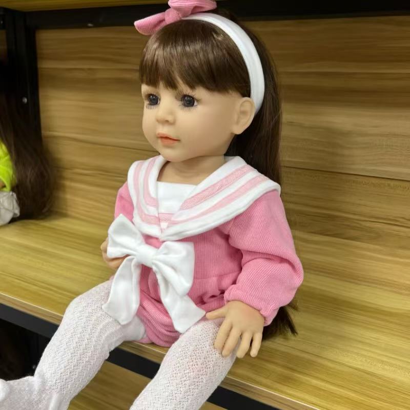 22-Inch High-Realism Reborn Toddler Doll-Elegant Long-Sleeve Princess Dress