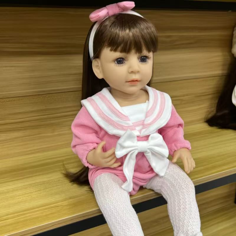 22-Inch High-Realism Reborn Toddler Doll-Elegant Long-Sleeve Princess Dress
