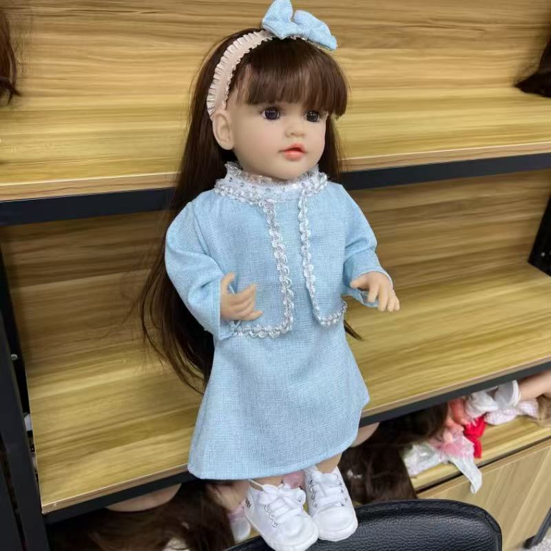 22-Inch High-Realism Reborn Toddler Doll-Fine-Knit French-Style Set