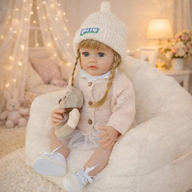 22-Inch High-Realism Reborn Toddler Doll- wool skirt