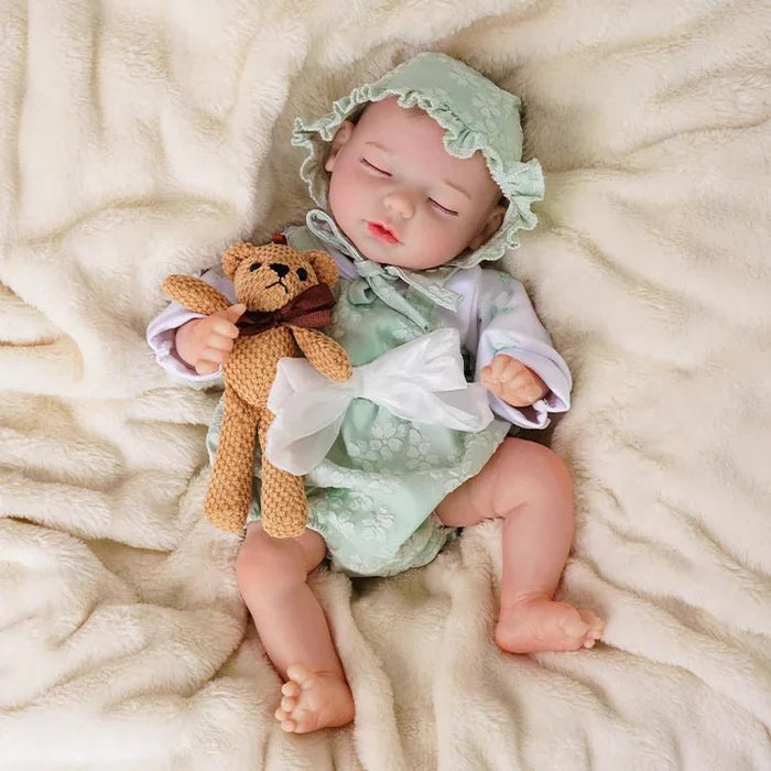 20-Inch Reborn Doll-wool sweater- green
