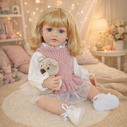 22-Inch High-Realism Reborn Toddler Doll- wool skirt