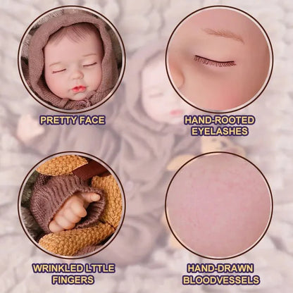 20-Inch Reborn Doll-wool sweater-Brown Wool Knit Sweater