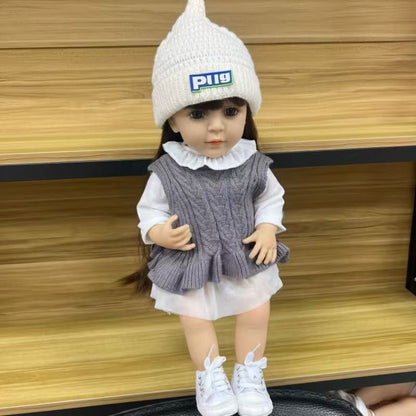 22-Inch High-Realism Reborn Toddler Doll- wool skirt