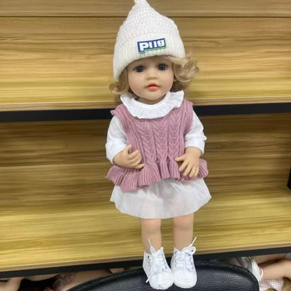 22-Inch High-Realism Reborn Toddler Doll- wool skirt