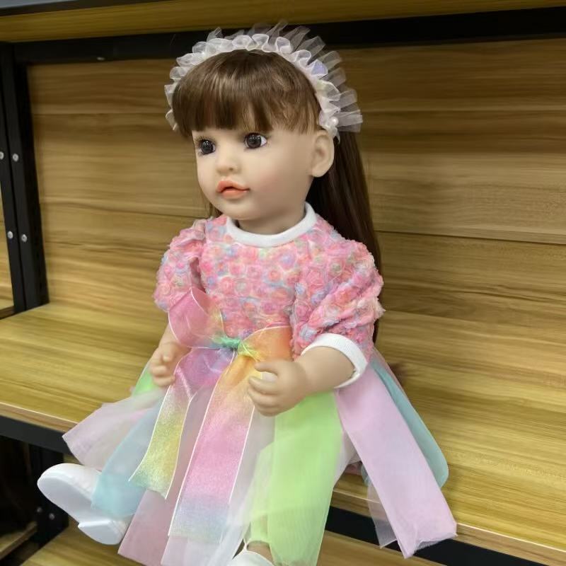 22-Inch High-Realism Reborn Toddler Doll-Colorful Floral Dress