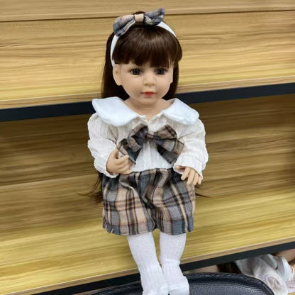 22-Inch High-Realism Reborn Toddler Doll-Tartan Dress