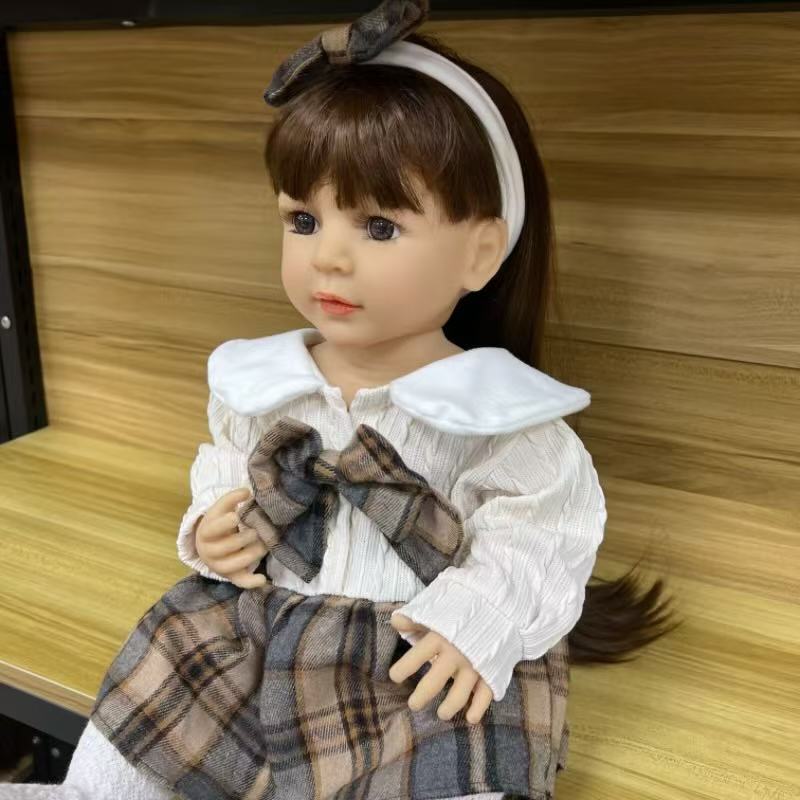 22-Inch High-Realism Reborn Toddler Doll-Tartan Dress