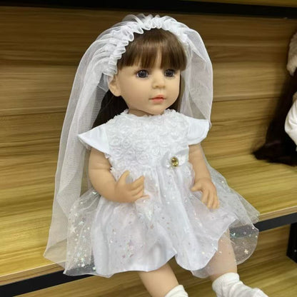 22-Inch High-Realism Reborn Toddler Doll-Bridal Gown