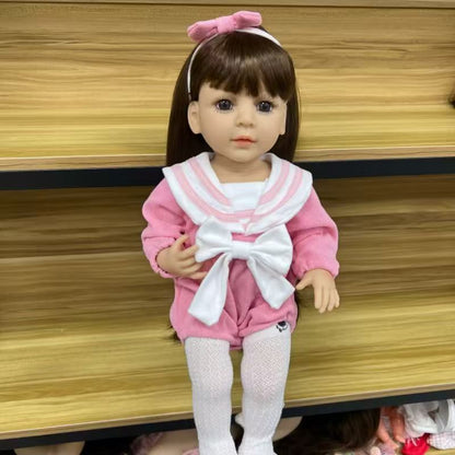 22-Inch High-Realism Reborn Toddler Doll-Elegant Long-Sleeve Princess Dress